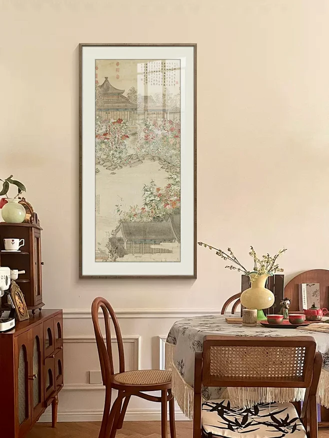 《秋画诗图》新中式玄关装饰画宋代美学客厅挂画国风艺术落地摆画-tmall.com天猫