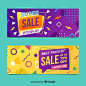 Goemetric sales banners Free Vector