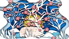 森画海报书籍封面  - 源文件下载【酷图网】简洁海报,插画,森系,唯美,日式海报,简约背景,卡通图案,卡通形象,图案,卡通动物,动物图案,
