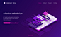 Adaptive interface design isometric landing page Free Vector