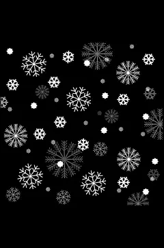 冬季下雪手绘装饰雪花飘雪