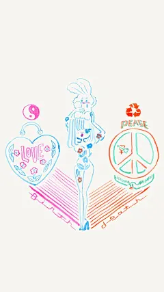 「卡通手机壁纸。少女原宿。插画设计。高清动漫。日系韩系。背景锁屏。搞怪欧美。平铺素材。」❤️