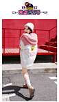 B.Duck小黄鸭2019秋冬新款毛绒外套女撞色宽松韩版慵懒风中长款潮-tmall.com天猫