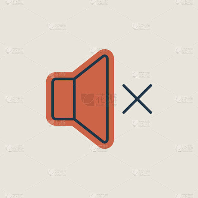 Sound on off vector isolated icon. Volume. Mute bu