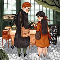 小满的插画分享
真的很爱她的配色，最新的作品中减少了红色的占比，更多的加入了这种低饱和度的南瓜色，感觉整体的画面不失温柔又增添了一些沉稳，学习了Works by Iz.ptica #插画分享##儿童插画##procreate# ​​​​