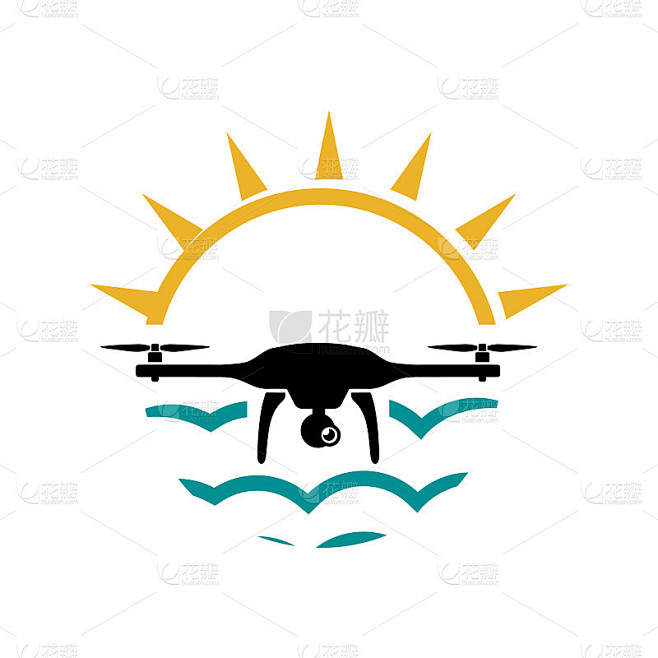 对空中航拍无人机Logo图标图形设计说明
