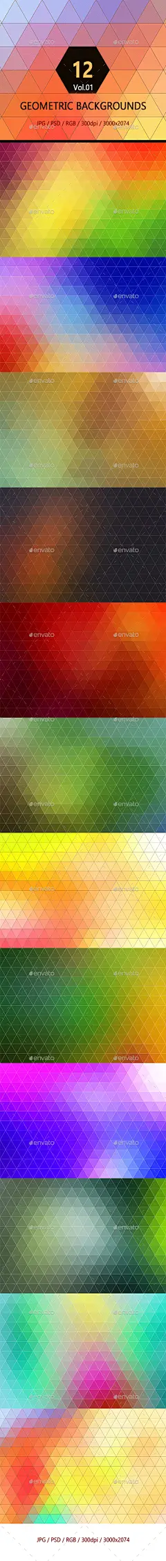 12几何彩色背景,背景图像12 Geometric Colorful Backgrounds - Backgrounds Graphics3 d应用程序,应用程序背景、旗帜、横幅、bg,卡片,卡片,干净,色彩斑斓,几何,光、移动、现代、多边形,多边形,风格,时尚、文本、质地、纹理、壁纸、壁纸、web 3d, app, app background, banner, banners, bg, card, cards, clean, colorful, geometric, light, mobile, mo