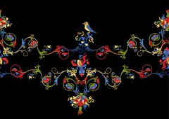 图源免费EPS |花卉复古边框线无缝图案。中世纪启发的手稿。用于包装纸、壁纸、织物和时尚服装的设计。矢量插图。