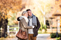 Beautiful senior couple hugging in park. Sunny autumn nature. by Jozef Polc on 500px