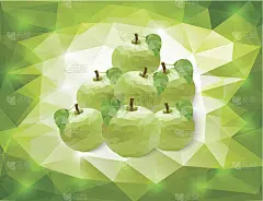 Green apples on triangle background