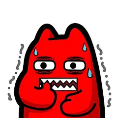 B83【2017.09.28魔鬼猫表情-咬手指】#半身 紧张 咬手指 流汗 发抖 害怕 IP 动漫 魔性 斗图 zombiescat