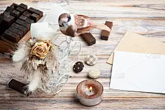 装饰自行车上的一束干花