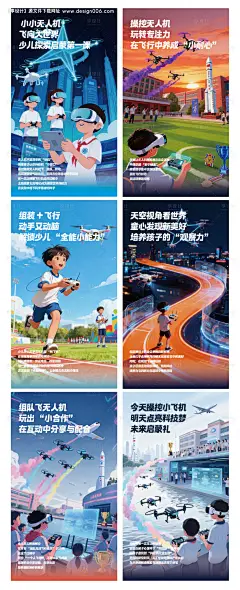 源文件下载【享设计】搜索编号：38580033515926072【少儿无人机比赛系列海报】