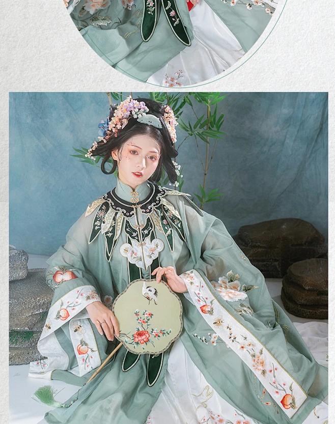 【汉司蕴 清芷】原创正品明制汉服立领对襟长衫绣花云肩刺绣汉服-淘宝网-花瓣网