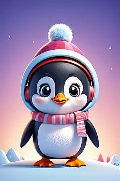 南极企鹅可爱甜心小动物模型图片