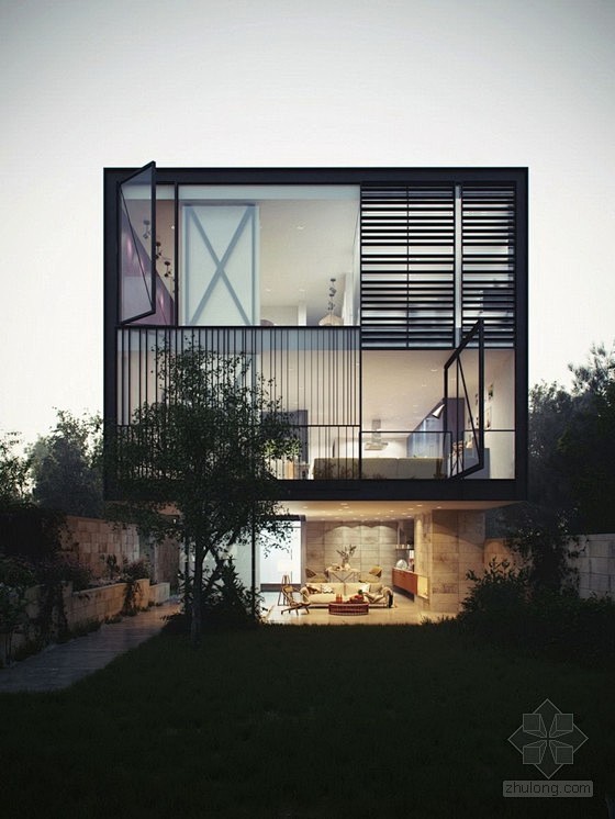 现代时尚的玻璃箱住宅设计