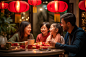 幸福团聚新年年夜饭阖家团圆摄影图