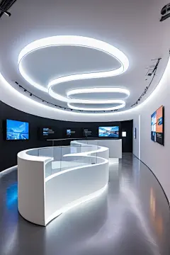科学展览馆现代科技展厅摄影图