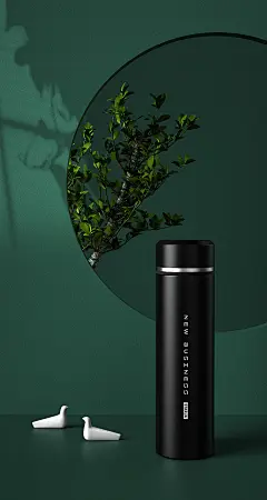 男士保温杯静物小场景渲染