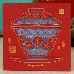 2018新年贺卡狗年贺年卡片商务定制印字中国风新春复古春节书签-tmall.com天猫
