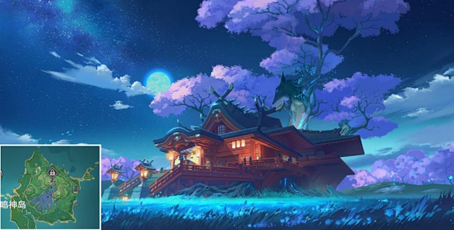 原神：稻妻地图风景一览，主城漫山樱花，神里绫华住在海景别墅 : 原神：稻妻地图风景一览，主城漫山樱花，神里绫华住在海景别墅-花瓣网