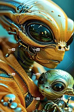 Ai产生的 外星 外星人 家庭 生物 外星生命 科幻小说 幻想