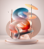 3D 3dart abstract art cinema4d colors geometry houdini octane Render