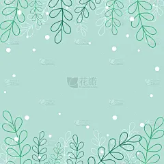 桉树银元叶背景矢量插图。绿色扁平式叶植物插图。适合社交媒体帖子，贺卡，海报，海报，横幅，网页设计广告