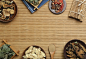 Traditional chinese medicine and ancient medical book on bamboo