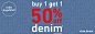 bogo 50% off denim