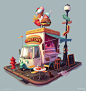 Food Truck, Olga Permiakova : Concept art for Loóna: Bedtime Calm & Relax