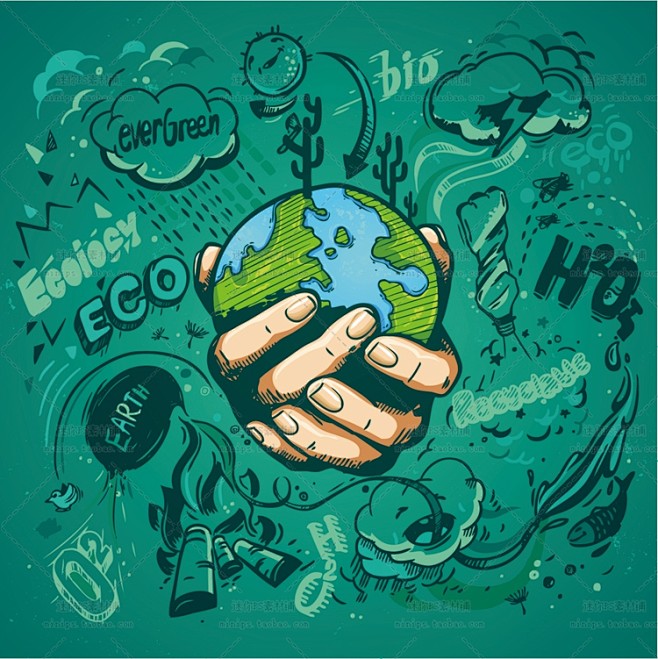 512号儿童画保护环境爱护地球节日宣传海报矢量ai源文件设计素材淘宝