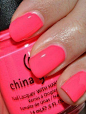 #粉色情怀# Neon pink nails