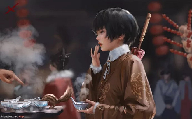 中国超人气原画大佬Wlop，柔美到窒息！