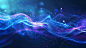 Abstract blue and purple background with blurred light waves, soft focus effect, in the style of futuristic technology concept