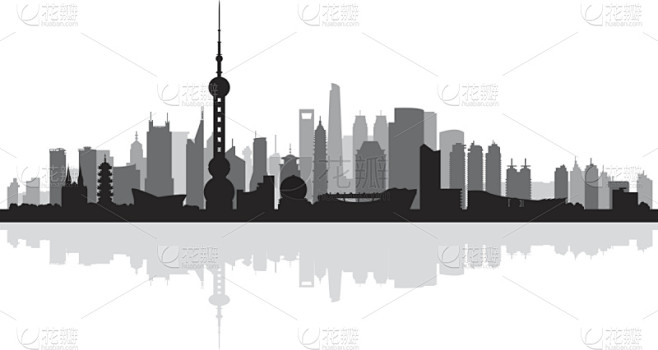 上海,城市天际线,背景,城市,天空,美,...