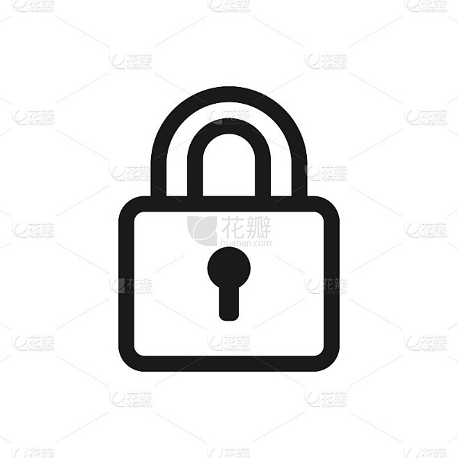 矢量挂锁图标，锁图标在时尚的平面设计