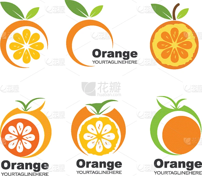 orange fruit icon logo素材-花瓣网