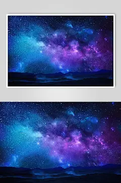 AI数字艺术紫色星空素材摄影图片-众图网