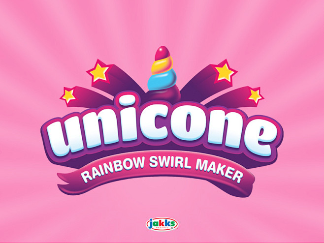 Unicone Logo搞笑多彩魔法儿童...