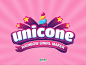Unicone Logo搞笑多彩魔法儿童儿童可爱角冰淇淋糖果星星彩虹趣味锥独角兽玩具品牌玩具标志logo儿童标志小孩