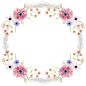 @模库 淡雅清新水彩花环_免扣png_装饰元素_模库(51Mockup)