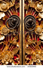 Ornate Entrance Door To Temple In Bali.