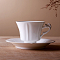 维多利亚 法式西式怀旧经典咖啡杯 复古陶瓷浮雕珠点纯白色碟子-淘宝网