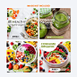 A collection of post templates suitable for all platforms with a healthy food theme Premium Vector