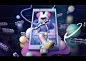 ILLUSTRATION  3D Character Space  artwork portfolio design universe fantasy poster