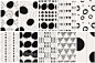 手绘黑色和白色圆点无缝背景纹理素材 Dots-Spots-Seamless-Patterns :  