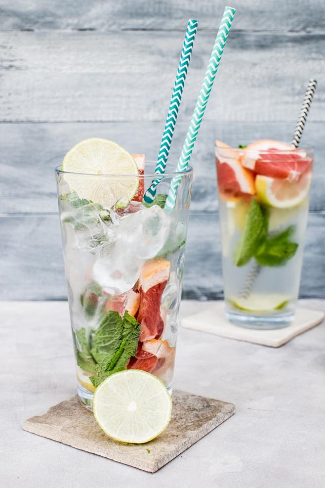 Two cocktails with i...