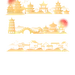 海报素材｜中国风古代建筑鎏金插画素材 - 小红书