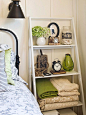 Ladder-Style Shelving - cute, trendy and does not take up a lot of space, also can be painted to fit any décor!: 